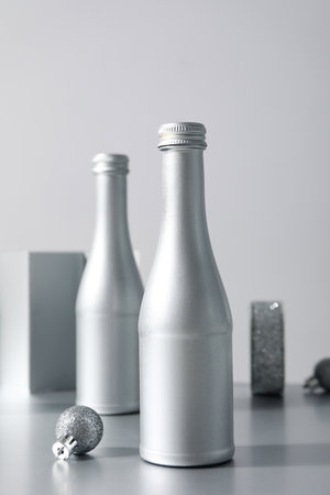 Concept of Silver, different silver textures and itemsの写真素材