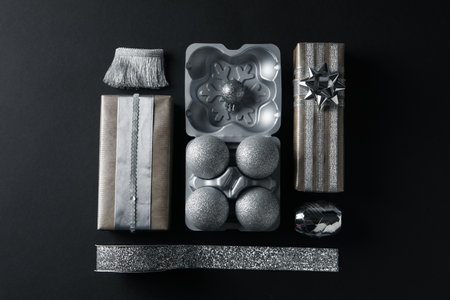 Concept of Silver, different silver textures and items