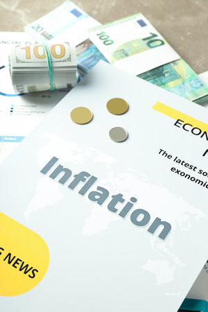 Concept of financial, economic problems and inflationの写真素材