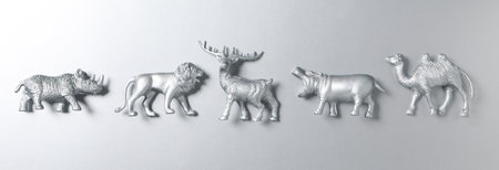 Concept of Silver, different silver textures and items