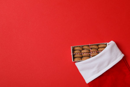 Concept of Dutch Christmas cookies, Pepernoten, space for text