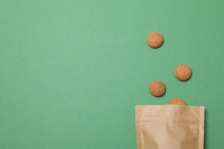 Concept of Dutch Christmas cookies, Pepernoten, space for textの写真素材