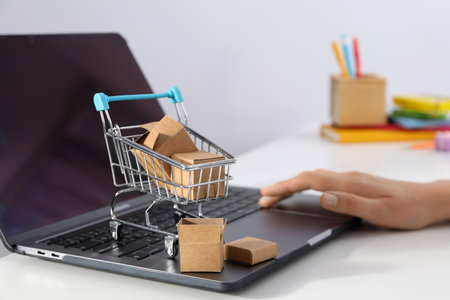 Concept of online shopping, Black Friday and discountsの写真素材