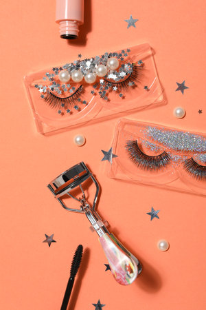 Ð¡oncept of cosmetology tools and beauty treatment, false eyelashes