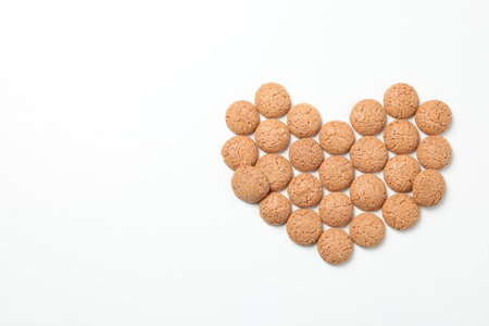 Concept of Dutch Christmas cookies, Pepernoten, space for textの写真素材