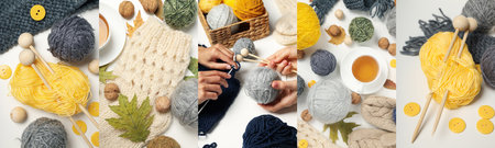 Collage of photos for concept Autumn season accessories