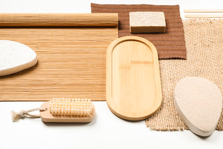 Flat lay of creative moodboard composition, concept of moodboardの写真素材