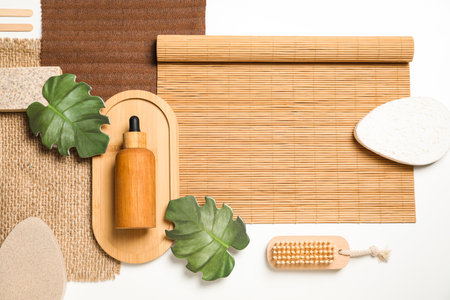 Flat lay of creative moodboard composition, top viewの写真素材