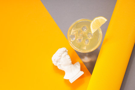Concept of tasty drink, Limoncello, space for textの写真素材