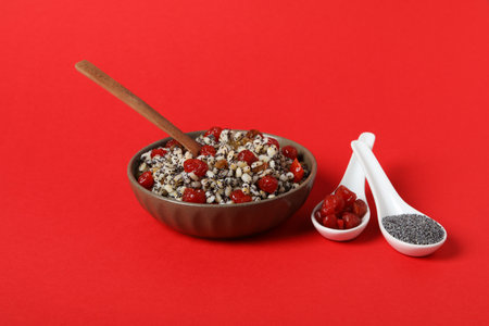 Concept of tasty Orthodox Christmas food, Kutyaの写真素材