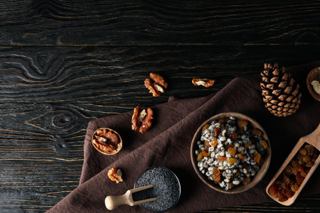 Concept of Orthodox Christmas food, Kutya, space for textの写真素材