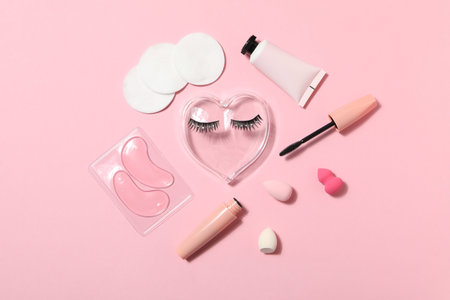 Ð¡oncept of cosmetology tools and beauty treatment, false eyelashesの写真素材