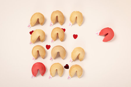 Concept of Valentine's day, hearts, day of the love couples conceptの写真素材