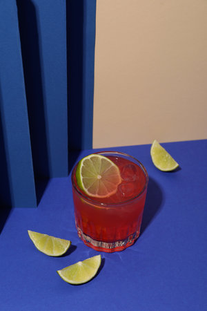 Concept of delicious alcohol drink, fresh summer cocktail