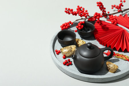 Concept of tea, asian tea, space for textの写真素材