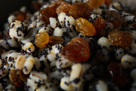Concept of tasty Orthodox Christmas food, Kutya