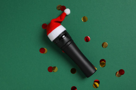 Concept of New Year party, karaoke New Year party
