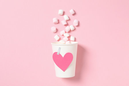 Concept of Valentine's day, heart, top viewの写真素材