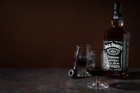 Odessa, Ukraine, 03.11.2022: Concept of alcohol drink - Jack Daniels, space for textのeditorial素材