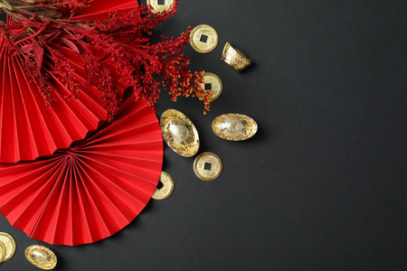 Concept of Happy Chinese new year, space for textの写真素材