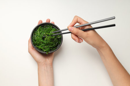 Concept of Japanese cuisine, Chuka salad, top viewの写真素材