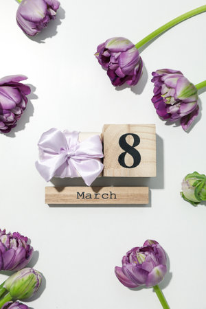 Concept of 8 march, Women day, top view