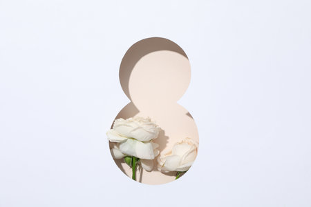 Concept of 8 march, Women day, top view