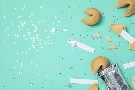 Chinese fortune cookies with prediction words, space for text
