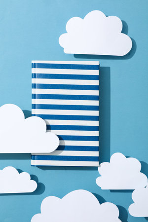 Concept of baby book or books for children, top viewの写真素材