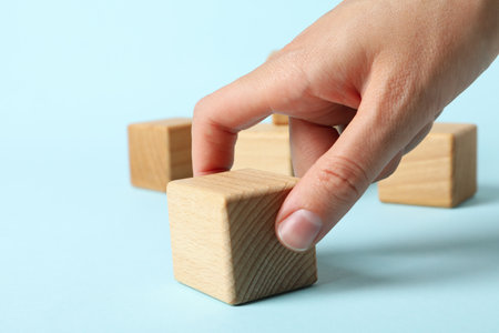 Wooden cubes, blank wooden cubes for different concepts
