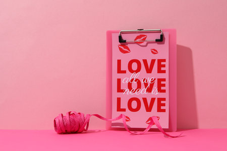 Concept of Valentine's day, space for textの写真素材