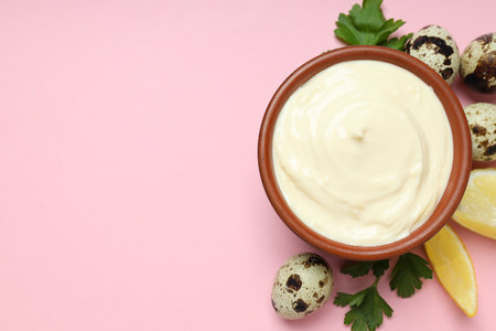 Concept of sauce, mayonnaise, space for textの写真素材