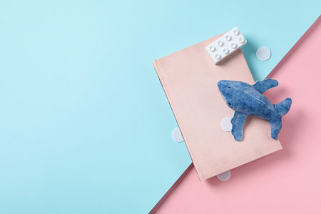 Concept of baby book, space for textの写真素材