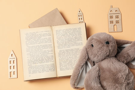 Concept of baby book or books for children, top viewの写真素材