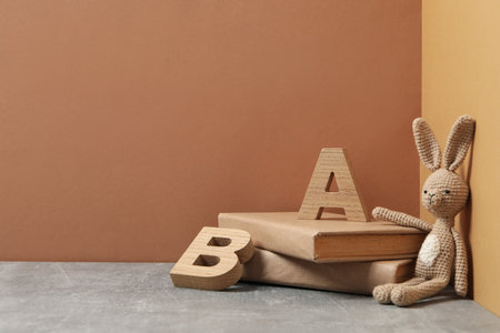 Concept of baby book, space for textの写真素材