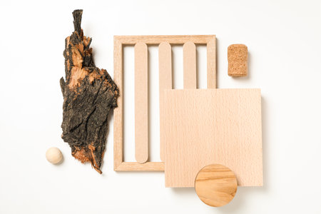 Flat lay of creative moodboard composition, top view