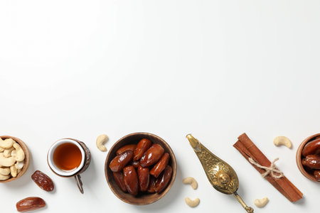 Concept of Muslim holy month Ramadan Kareem, space for textの写真素材