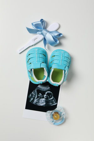 Concept of maternity, parenting and pregnancy, top view