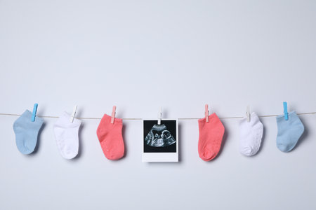 Concept of maternity, parenting and pregnancy, space for textの写真素材