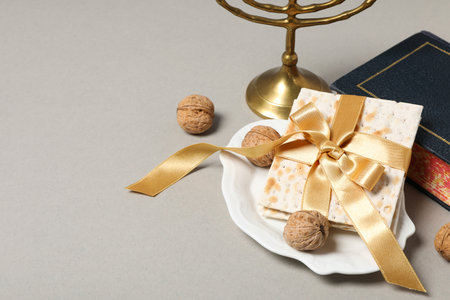 Concept of Jewish Passover holiday, space for text