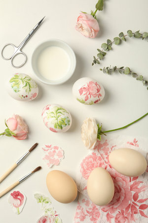 Concept of Easter, spring holy holiday concept, top viewの写真素材