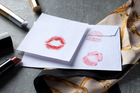 Concept of romantic love letter, romantic correspondence