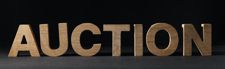 Concept of public sale, auction business competition