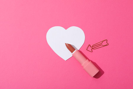 Concept of Valentine's day, day of lovers, top view