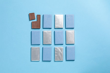 Concept of tasty food, chocolate, top viewの写真素材