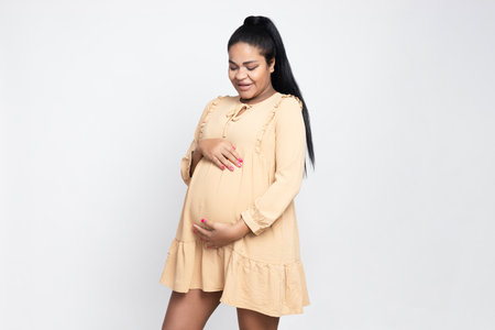 Concept of pregnancy and maternity with african american woman