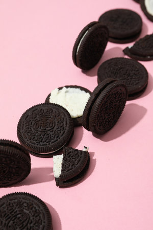 16.02.2022 - Odessa, Ukraine: Concept of tasty cookie with Oreo