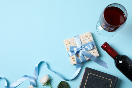 Concept of Jewish Passover holiday, space for text