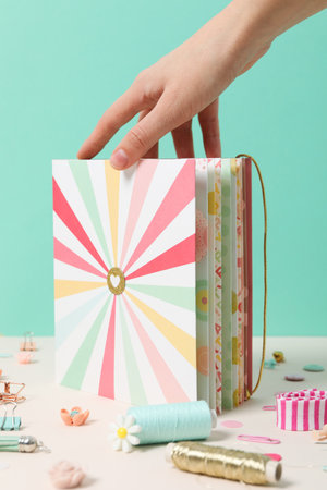 Concept of scrapbooking, scrapbooking for holiday, hobby concept