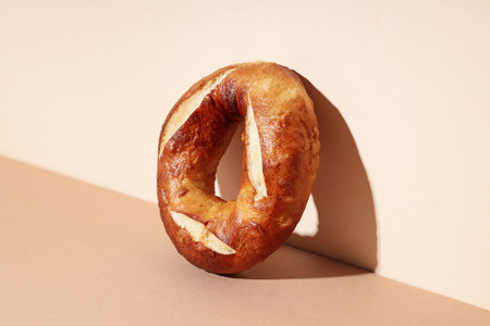 Concept of tasty food - bagel, tasty bakery products